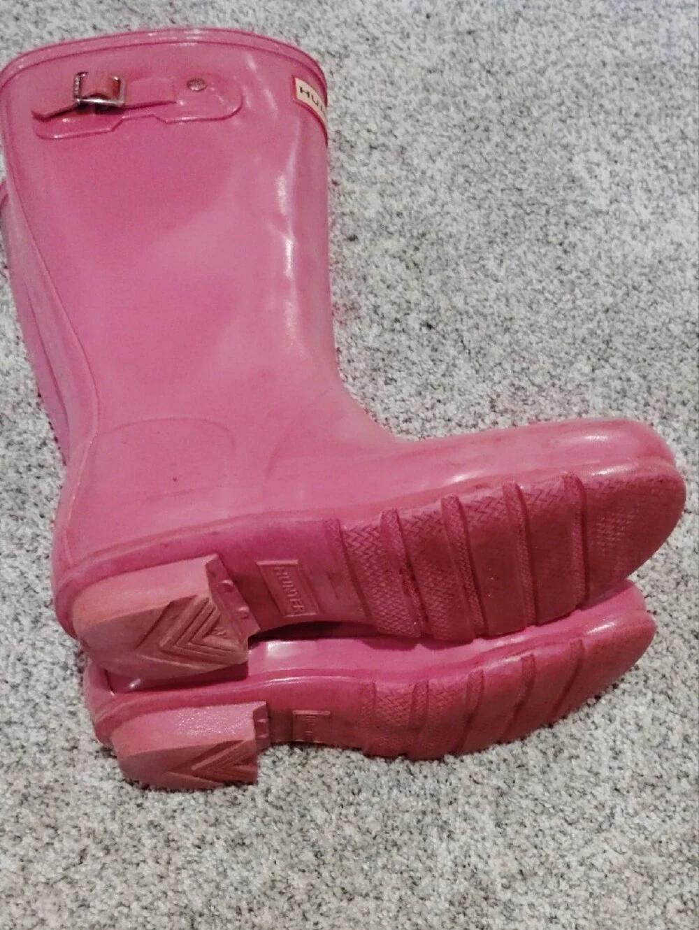 Hunter Kids Pink Gloss Waterproof Rain Boots